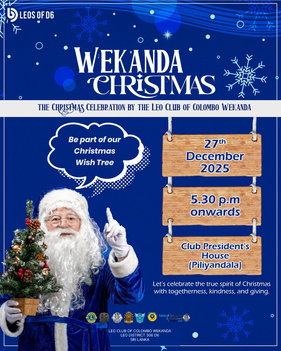 LeoWekanda's tweet photo. 🎄✨ Wekanda Christmas ✨🎄

A heart-warming Christmas celebration organised by the Leo Club of Colombo Wekanda , bringing Leos together to strengthen fellowship and celebrate the joy of the festive season. https://t.co/e1BOVzAYlZ