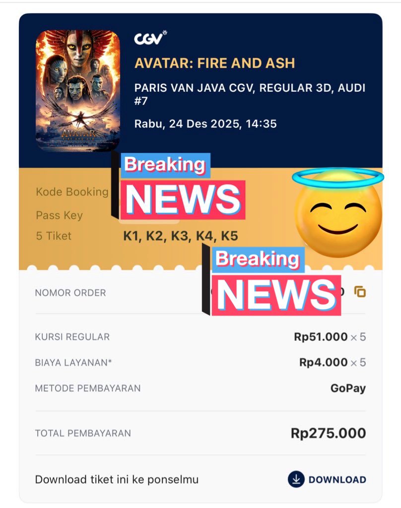 edcinburgh's tweet image. wts 5 tiket avatar fire and ash REG 3D
PVJ bandung
rabu, 24 des 14.35
pada ga bisa hari rabu, jadi buat yang mau dm ajah yah 275k buat 5 tiket yaw #wts