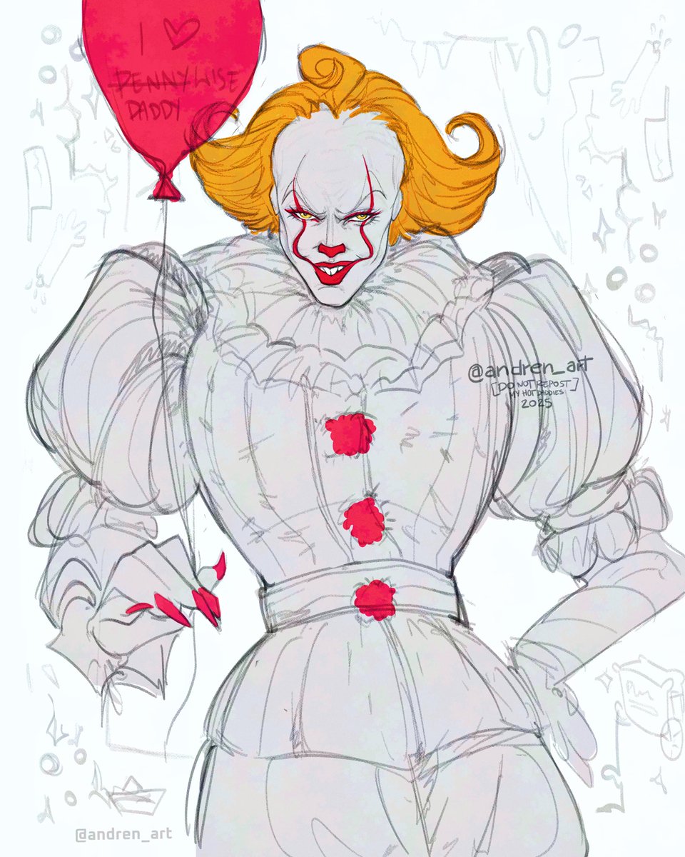 Sassywise! I mean Pennywise!...😳🔥 in my style.✨ It's just a sketch BUT Penny(daddy)wise deserves at least a tiny sketch from me. 🤏🧡🎪 🤡🎈
#Pennywise #ITWelcomeToDerry