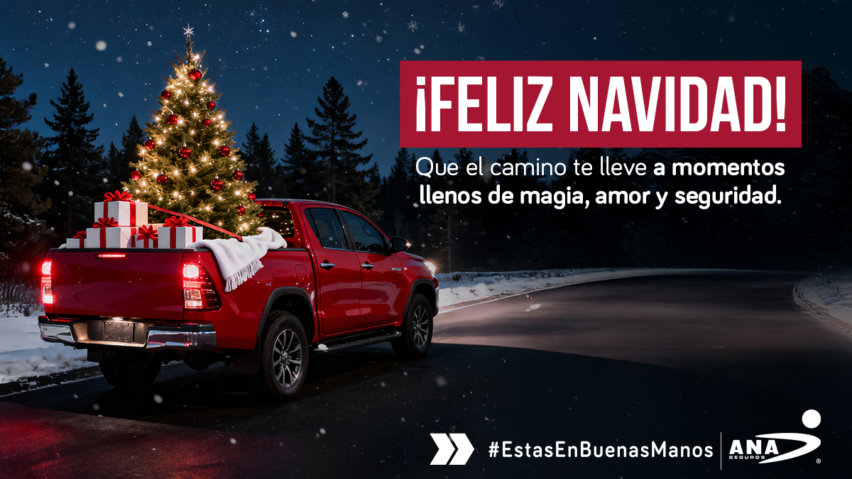✨ Dondequiera que vayas estas fiestas, que no te falte la tranquilidad de estar protegido.
Con ANA, cada kilómetro cuenta. 🚗💫
¡Feliz Navidad!

#Navidad #ANASeguros