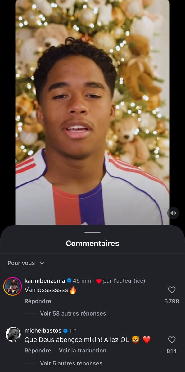 SocialGones's tweet image. Du beau monde sous le post de l’#OL pour l’annonce d’Endrick 🔴🔵🔥

- Karim Benzema 🇫🇷
- Michel Bastos 🇧🇷
- Lucas Paqueta 🇧🇷

#TeamOL