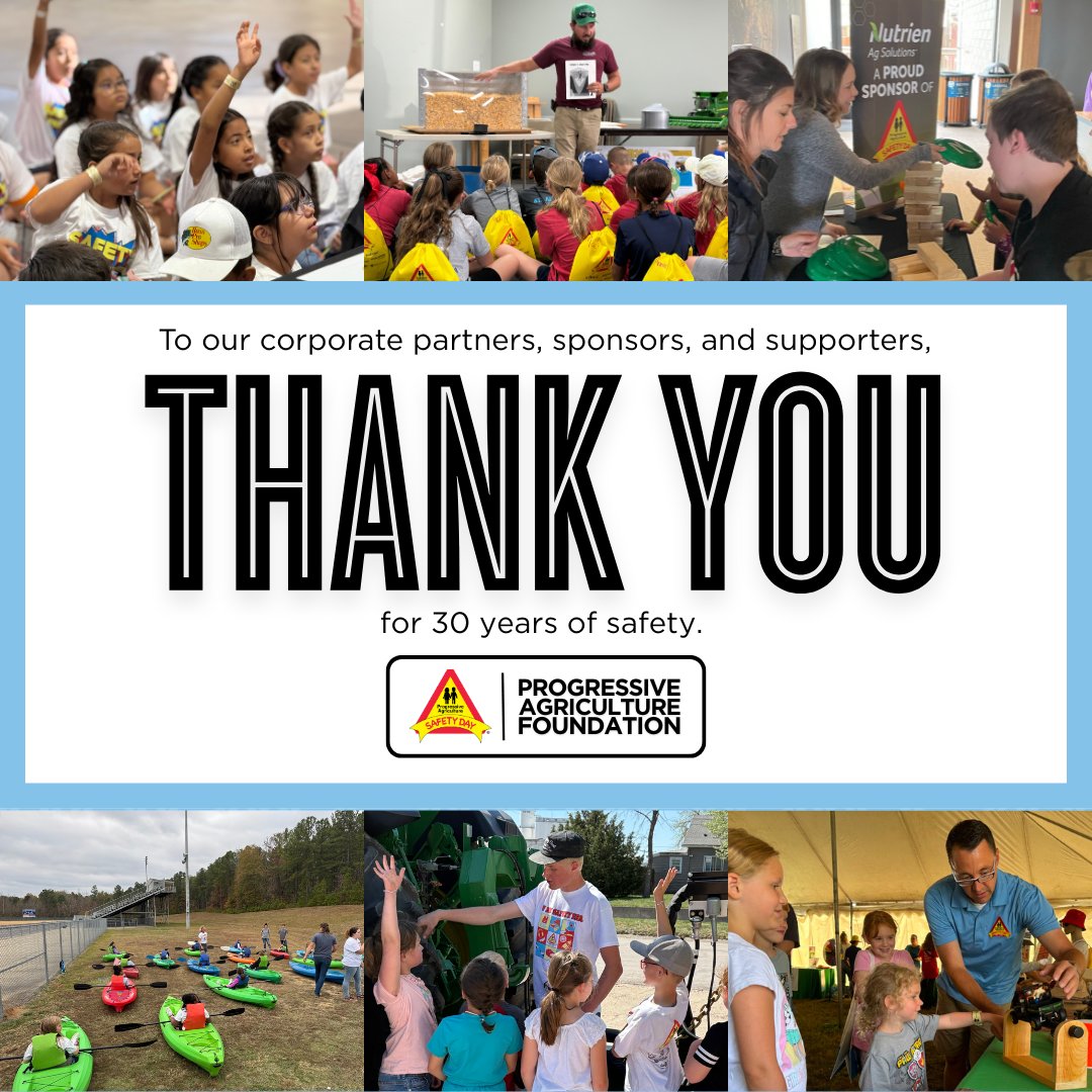 30 years of #ruralyouthsafety. One incredible network of partners.

Thank you to our partners for helping make this milestone year possible. Your support fuels life-saving safety education for children in rural communities nationwide.

#PAFSafetyDays #PAF #PAF30 #ThankYouPartners