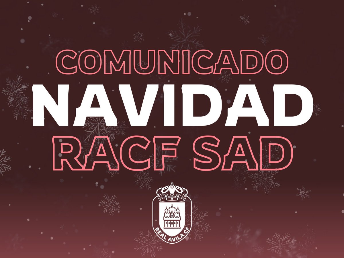 🎄 COMUNICADO DE NAVIDAD – REAL ÁVILA CF 🎄

En estas fechas tan especiales, desde el Real Ávila CF queremos enviar un mensaje lleno de gratitud y emoción a nuestros socios, abonados, aficionados, patrocinadores, instituciones y a todas las personas que, en cualquier lugar,