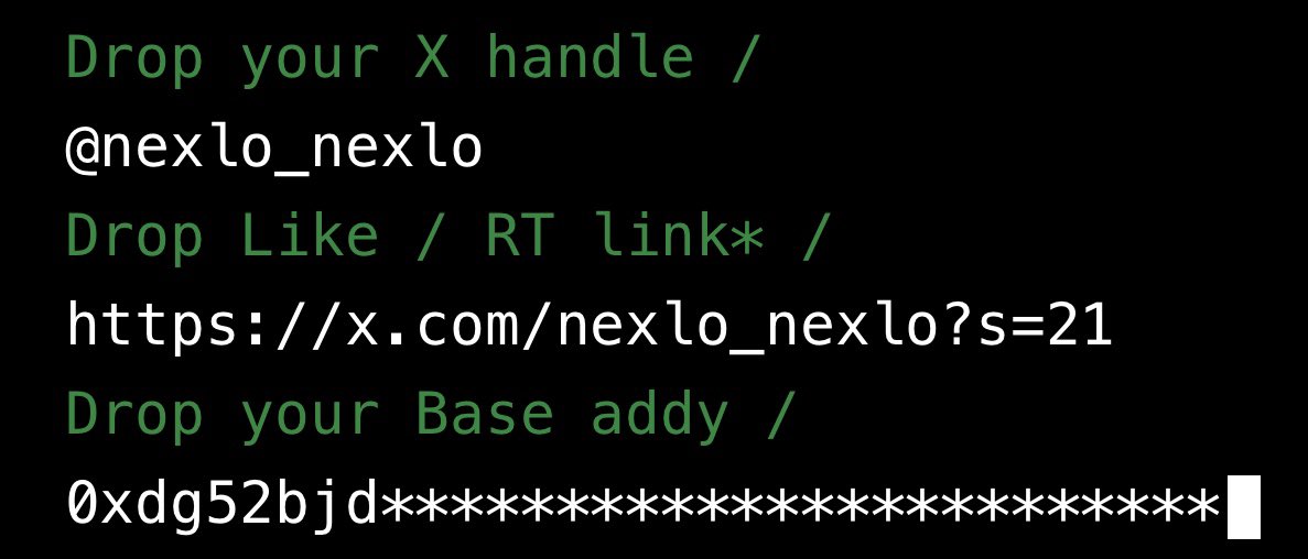 nexlo_nexlo's tweet image. Fast , first 100 /
…--nexlo-base-eth-eth-base.netlify.app