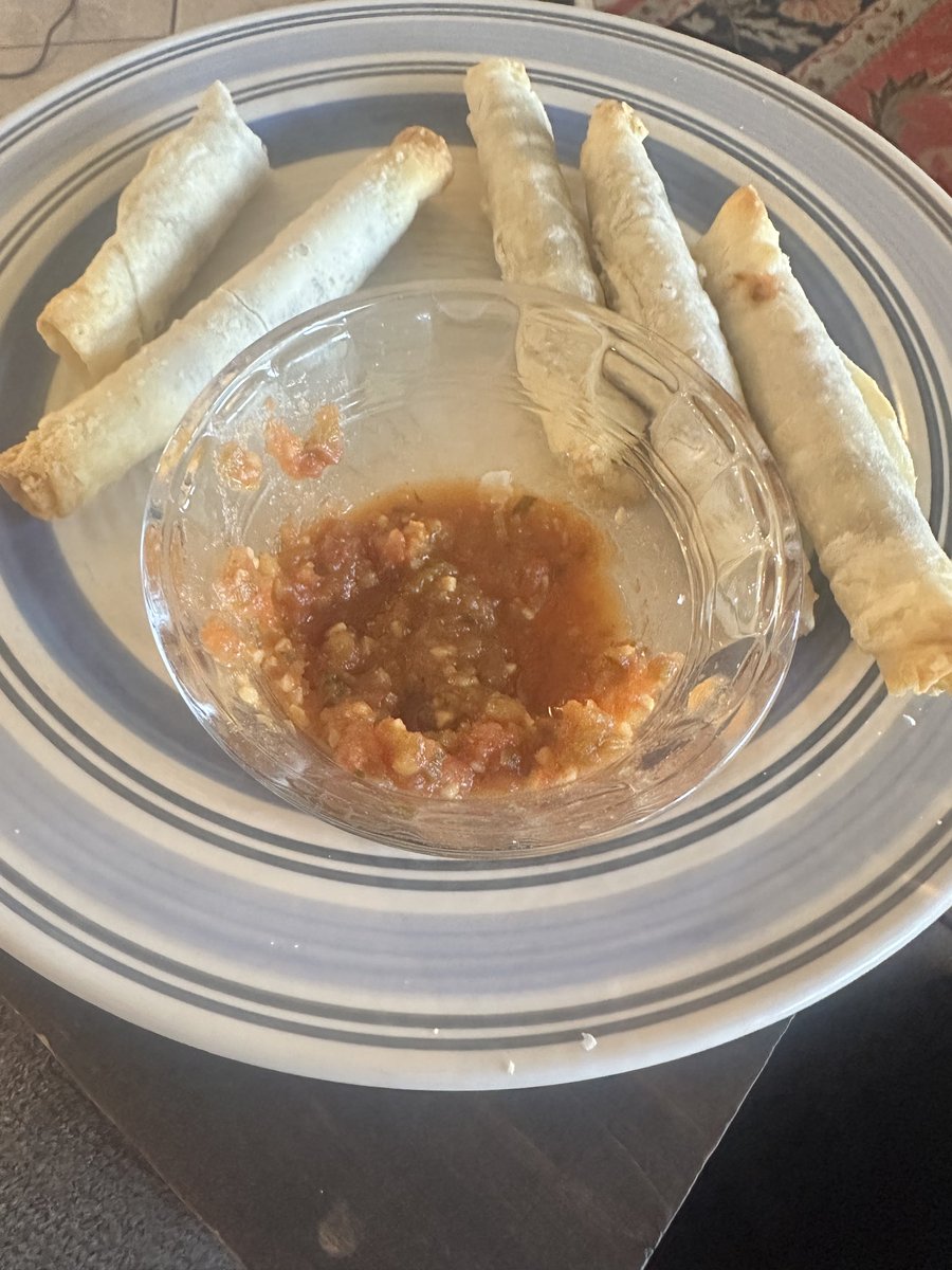 Had a stomach bug yesterday. My wife told me to stick to the BRAT diet. 

She left today and didn’t tell me what that means, but I assume taquitos are the ”T” 🤷