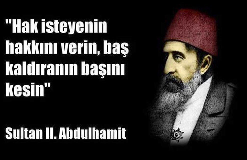 Şu hale bakar mısınız kıymetli dostlar?!

Daha neler duyacak ve şahit olacağız bakalım?!

Cennet Mekan Sultan 2. Abdulhamid Han hazretleri ne güzel ifade etmiş:

💫Hak isteyenin hakkını verin, baş kaldıranın başını kesin💫

Cenab-ı ALLAH devletimize zeval vermesin.. 🤲🇹🇷