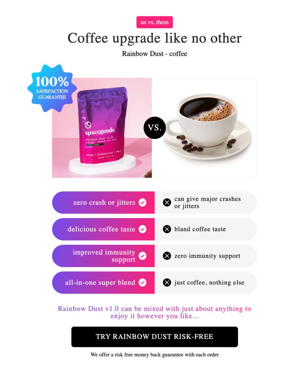 J’ai créé un custom Liquid que 90 % des stores n’utilisent pas (et devraient) 

Une section Us vs Them qui fait décider tes clients en 3 secondes.

• Objections tuées
• Choix évident
• Pas de blabla marketing

Pas besoin d’app.
Pas besoin de Shopify Plus.
Ajoutable en 1
