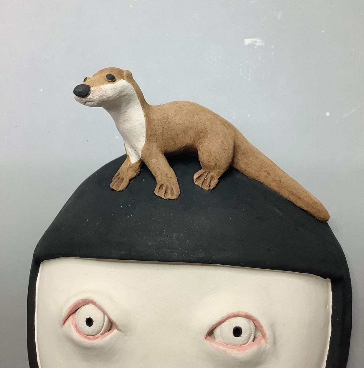 We were going to the carol service in the Cathedral, but it was so grim, we decided to postpone it to tomorrow. 
Instead I have added more colours on the otter and we had biscuits Mike baked this afternoon. It feels a win. And warm.
#otter