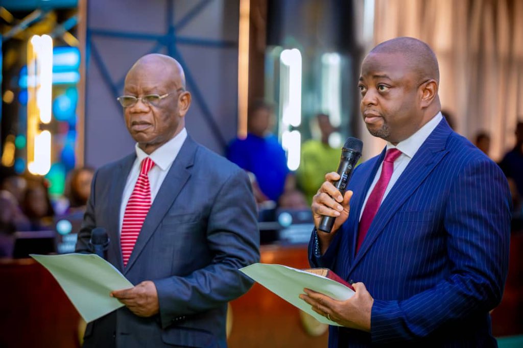 PNMbah's tweet image. Today, I swore in two new Commissioners as we deepen the momentum of delivering results-driven governance for Ndi Enugu.

Barr. Osinachi Nnajieze assumes office as the Attorney-General and Commissioner for Justice, while Dr. Charles Egumgbe takes charge as Commissioner for…