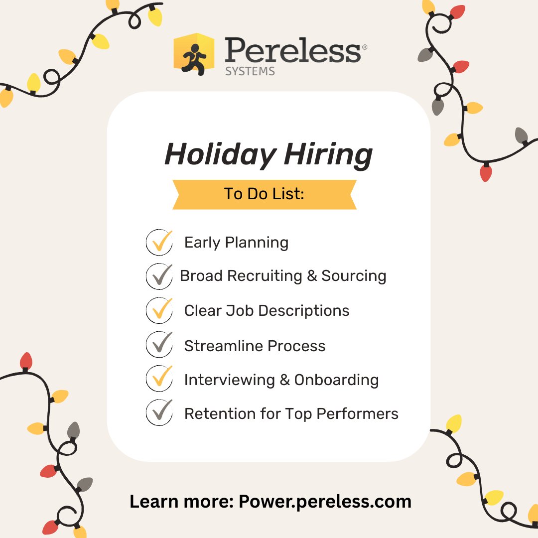 Pereless_i7's tweet image. Holiday #Hiring To-Do: plan early, recruit everywhere, streamline process, onboard smoothly &amp;amp; keep your seasonal stars. Pereless Systems helps you sleigh hiring! Book a demo:
hubs.li/Q03YYKQ80
#ATS #Enterprise #Recruiting #Onboard #HumanResources #HR #HRTech #HolidayHiring
