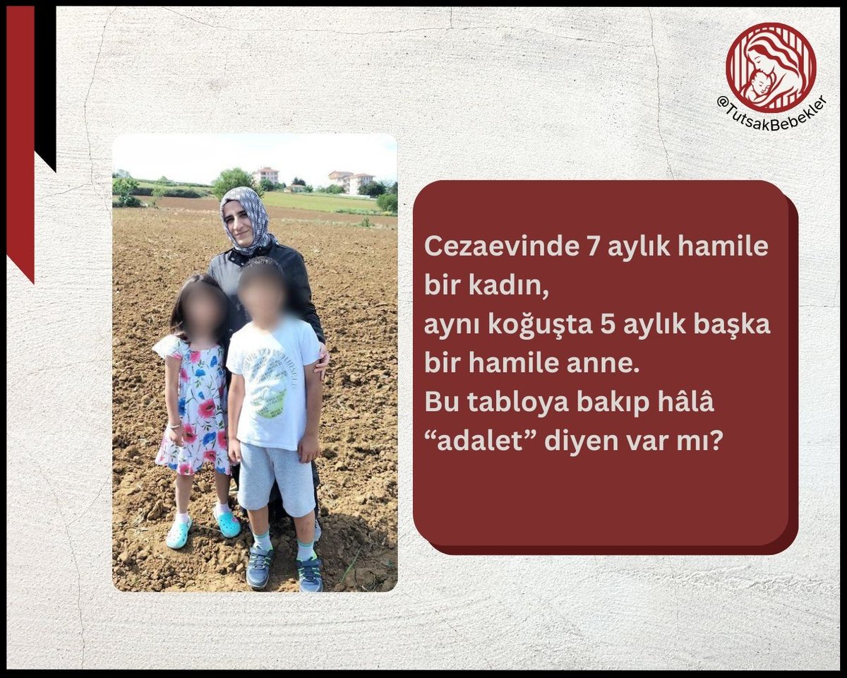 Nazife Karakoç, 18 Ekim 2025’ten beri Edirne L Tipi Cezaevi’nde.
KHK ile kapatılan bir kurumda çalıştığı gerekçesiyle hüküm giydi. Hayati risk taşıyan hamileliğine rağmen tutukluluğuna yapılan iki itiraz da reddedildi.
Hayati tehlike altındaki hamile bir kadının nasıl bir tehdit