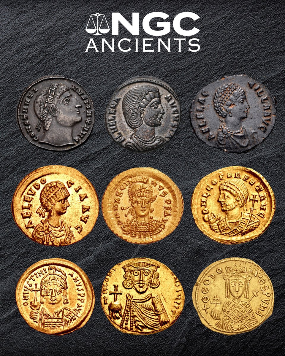 NGCcoin's tweet image. With Christmas approaching, let's take a look at saints on ancient coins, including a few eastern Roman emperors and their family members. Learn more in the latest NGC Ancients column: NGCcoin.com/news/article/1… #coincollecting #numismatics