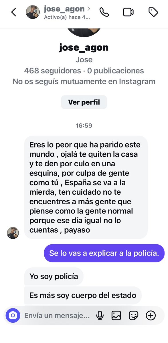 Este sujeto dice que es policía. Sobran las palabras.