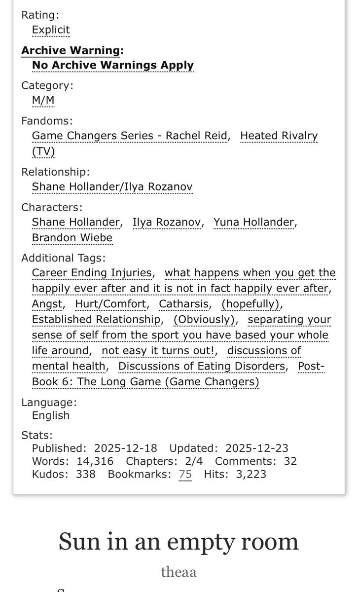 rowdenwriting's tweet photo. So here’s the heated rivalry fic: When Shane suffers a career ending injury, Shane and Ilya attempt to navigate the fall out together. Set post book 6 ❤️🏒 🔗https://t.co/hURevyoeOG https://t.co/iPCaNZ7bjL