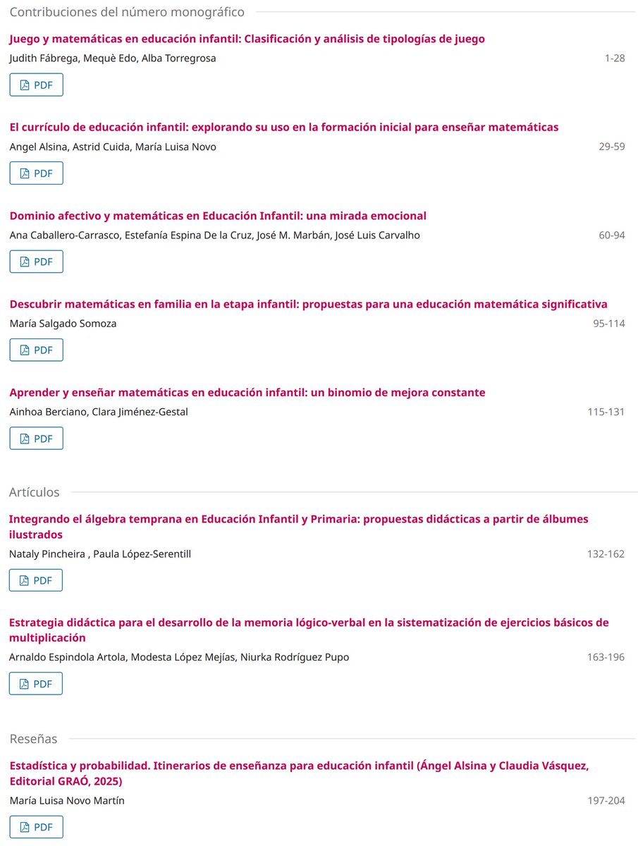 ¡Lectura-Regalo para Navidades!
Nuevo número de la revista Edma 0-6, que viene muy cargadito de contenido interesante:
2.ª parte del monográfico sobre la educación matemática infantil del grupo IEMI de <a href="/_SEIEM/">SEIEM</a> 
Miscelánea: Dos artículos
Una reseña
Enlace: revistas.uva.es/index.php/edma…