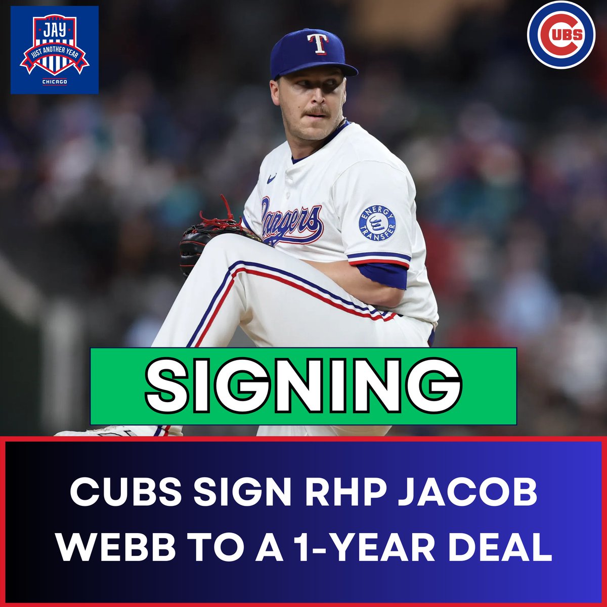 JAYChi_Cubs's tweet image. SIGNING; Per @PJ_Mooney , The Chicago #Cubs have signed RHP Jacob Webb to a 1-year contract with a '27 club option.

Webb in '25 for TEX:
-55 G
-5-4 W/L
-3.00 ERA
-66.0 IP
-58 SO
-19 BB

Another solid arm for the bullpen!