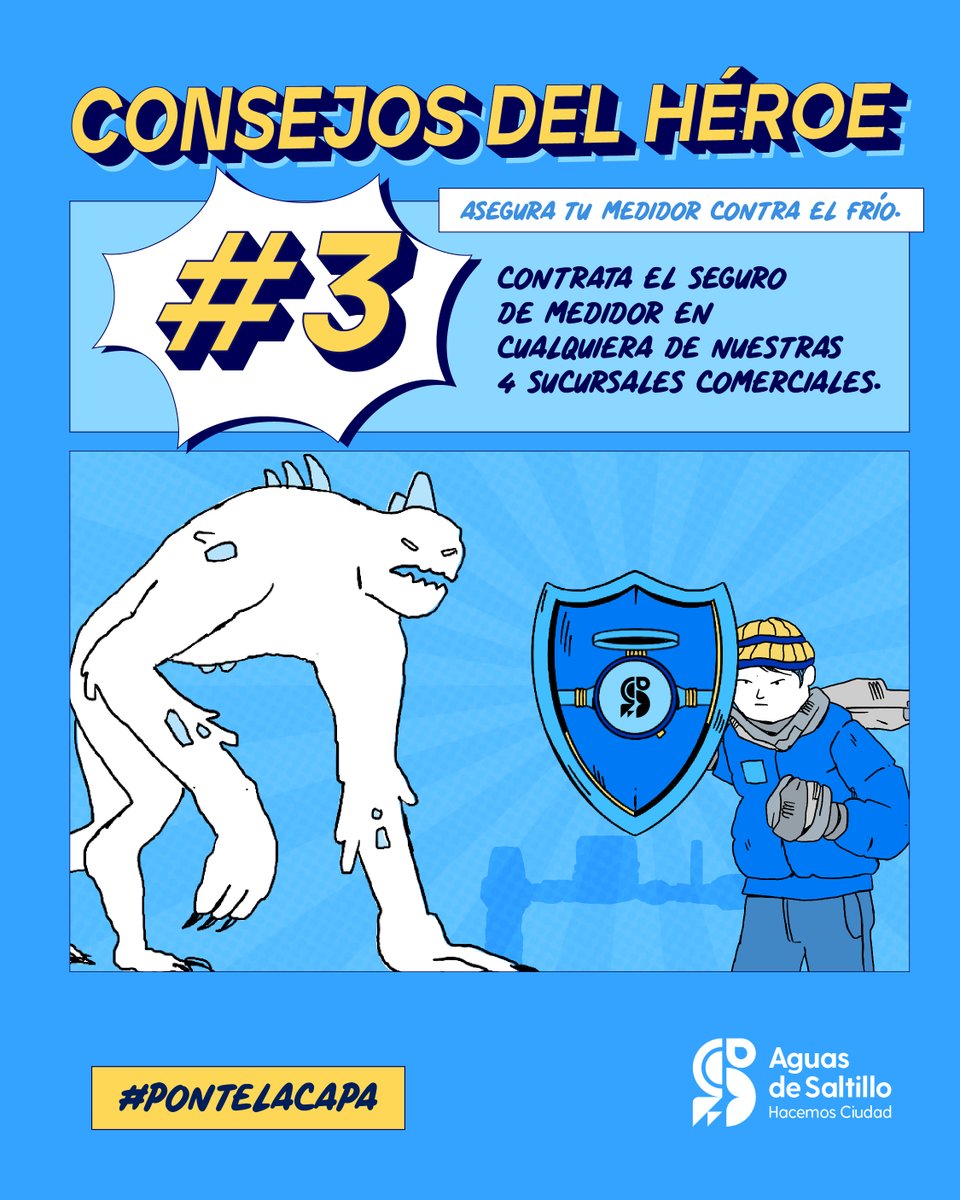 ¡Asegura tu medidor! Protégelo contra daños por heladas.
Contrata el seguro en cualquiera de nuestras 4 sucursales comerciales o llámanos al 073 para mayor información.

#Saltillo