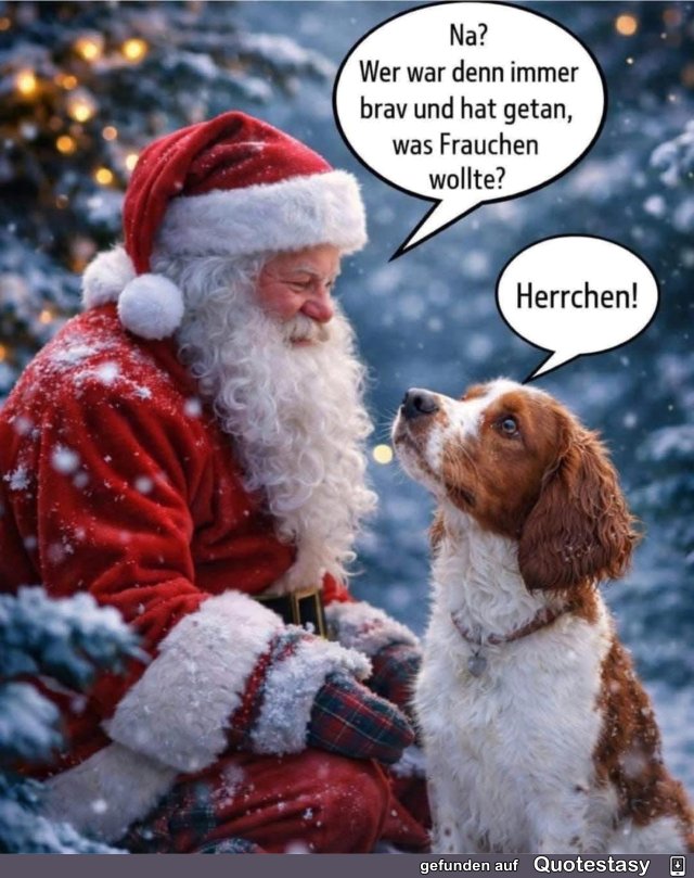 Passt bitte auf ihr Lieben hier:
Wenn morgen der Weihnachtsmann euch besucht - so könnt ihr schon mal üben, was gerne gehört wird: