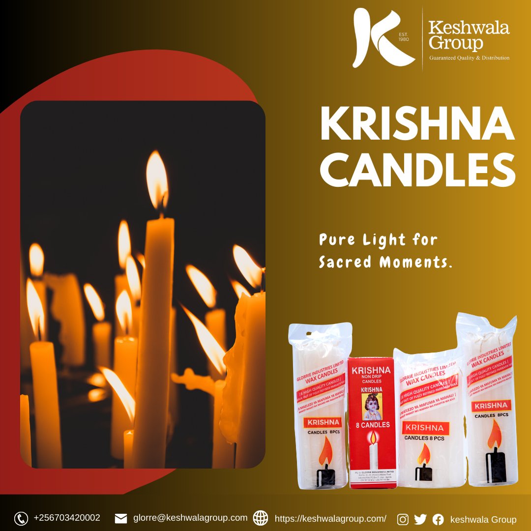 Keshwala_Group's tweet image. Let every flame bring peace
Krishna Candles create a soothing glow for prayers, meditation, and quiet moments.
Available in supermarket &amp;amp; retail shops
#PureLight #KrishnaCandles #keshwalaGroup