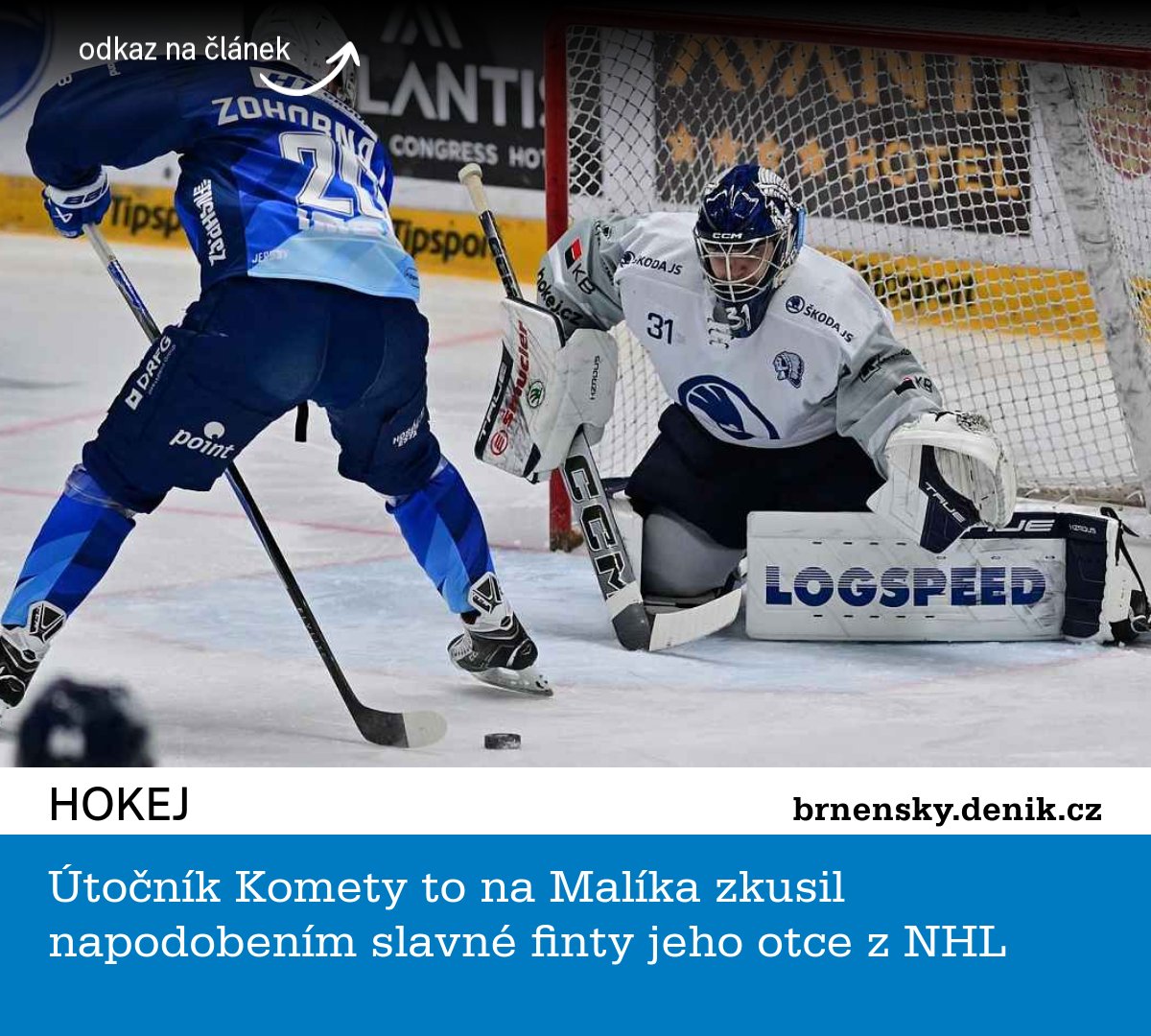 Hynek Zohorna z <a href="/HCKometa/">HC Kometa Brno</a> to na Nicka Malíka zkusil stylově - napodobením slavné finty jeho otce z NHL. brnensky.denik.cz/hokej_region/h…
