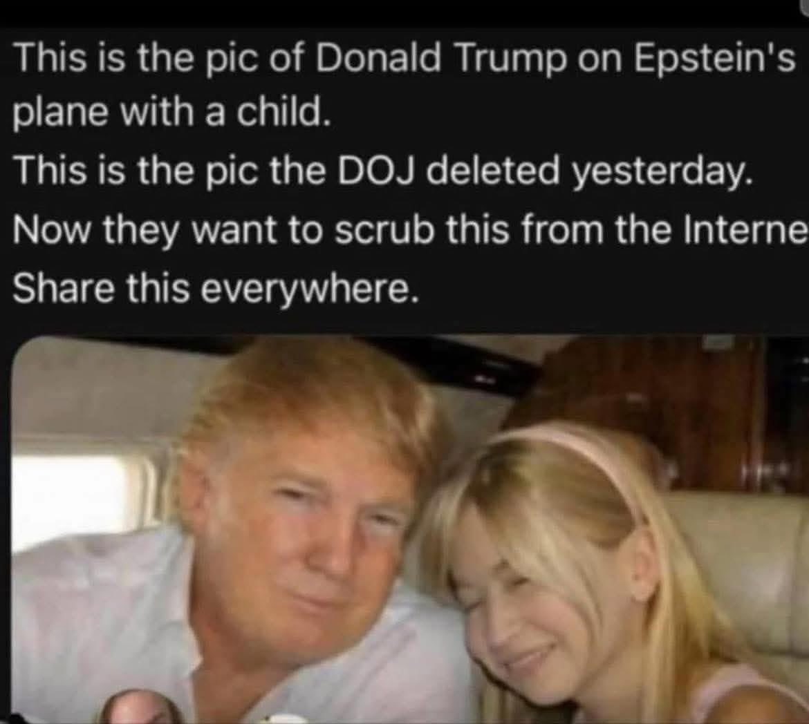 PatriotSammi's tweet image. This is the pic the DOJ released then deleted yesterday. 

Share it far and wide.

#DemsUnited #ReleaseAllTheEpsteinFiles