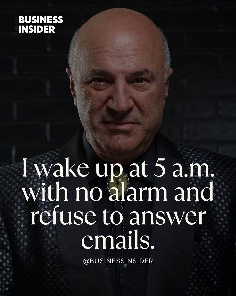 kevinolearytv's tweet photo. I don’t wake up early to feel productive.
I do it to stay ahead of the noise.

No alarm.
No inbox.
No wasted energy.

This is how I structure my day at 71, why I cut email completely, and how I decide what actually matters.

👉 Read the full article: https://t.co/AtPjbs7NWw

@BusinessInsider @JasonGuerrasio
