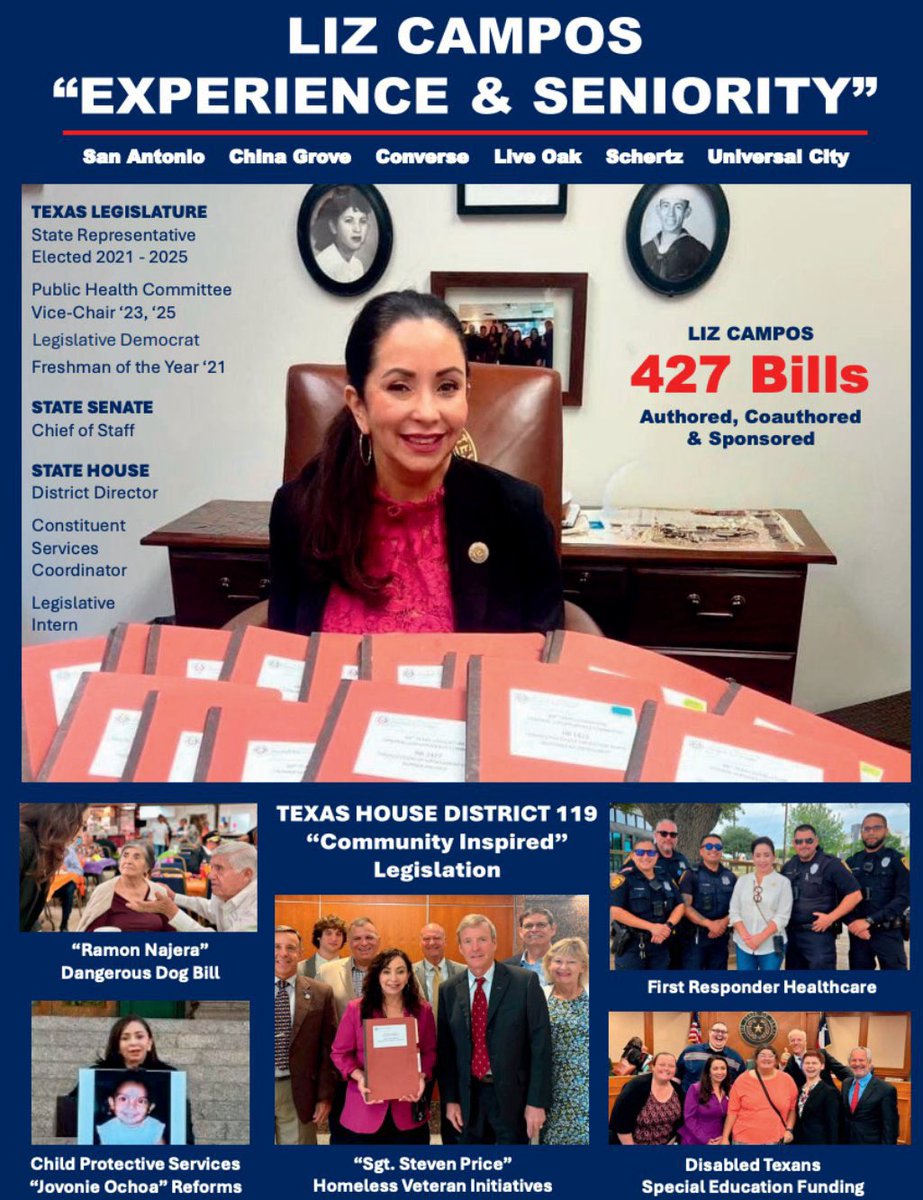 I am proud of the work my team and I were able to accomplish this past year for YOU. I am excited about what the future holds for TXHD119, Bexar County, and Texas. We are better working together. 
#TxLege #TXHD119 #StateRepLizCampos