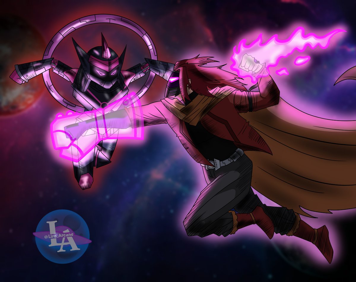 En el borde del universo, dos opuestos chocan. Futurismo contra fantasía. Máquina contra mago.

Conquista contra fe, Metalus VS Rose.

#olvidadosporandromeda #OPA #digitalart