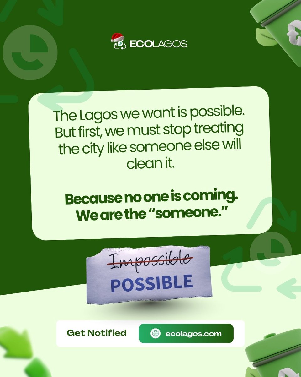 The Lagos we want is possible, we just need to stop treating like it is every other person's business, not ours.

#ecolagos #lagos #sustainability