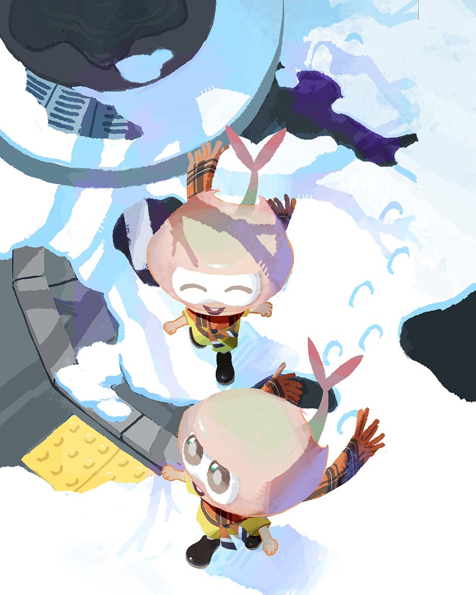 Splatoon_FRA's tweet image. Limu et Lumi vous souhaitent de joyeuses fêtes ! #Splatoon3