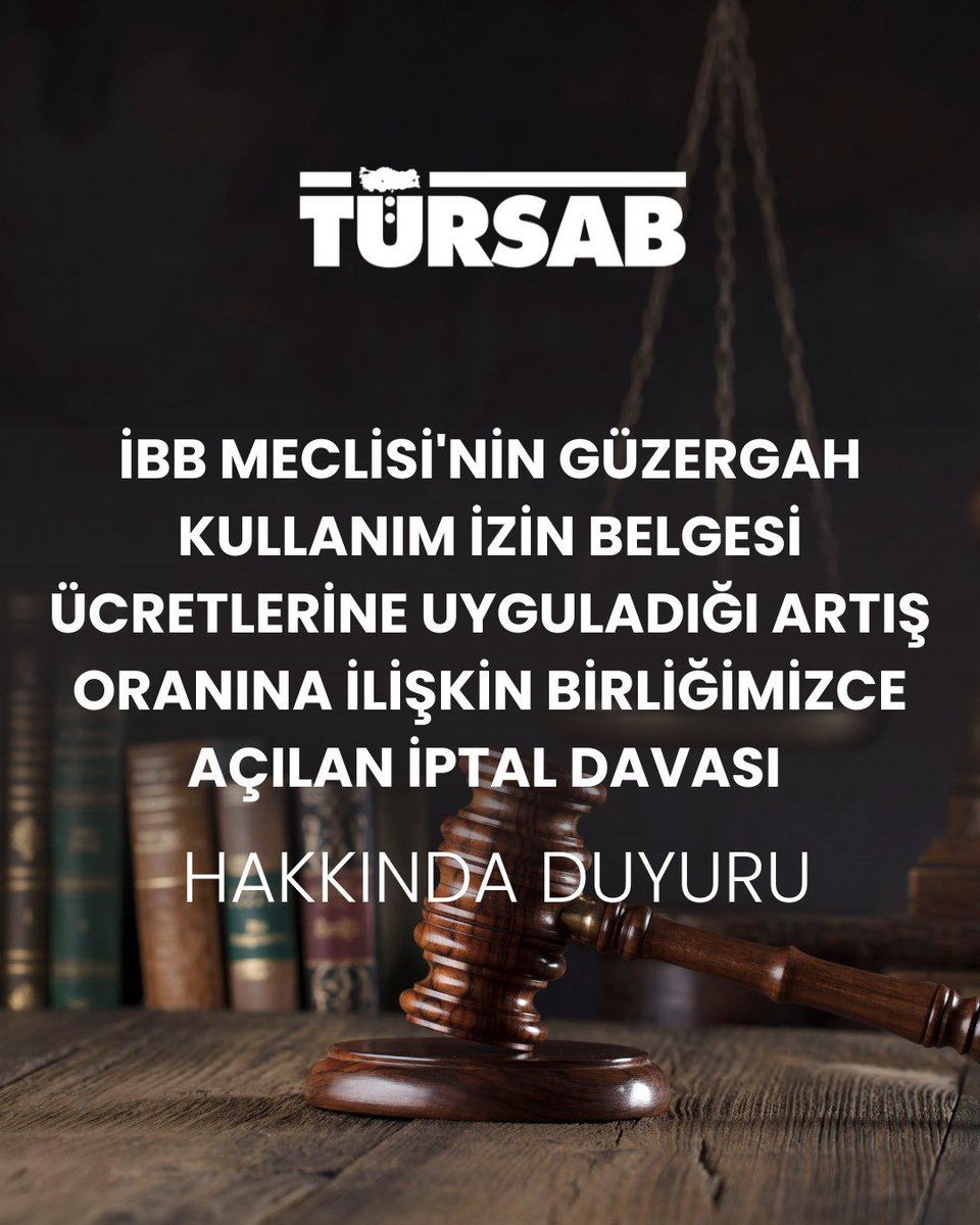 İstanbul Büyükşehir Belediye Meclisi'nin 11.12.2025 Tarihli 1506 Karar Numaralı kararı ile kabul edilen İstanbul Büyükşehir Belediyesi 2026 Yılı Ücret Tarifesi'nin 7.7 numaralı maddesinde belirtilen "Turizm Servis Taşımacılığı Güzergah Kullanım İzin Belgesi Ücretinin” ve 7.9