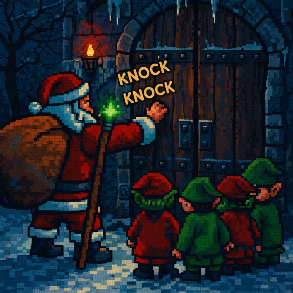 Snow crunched beneath united feet. ❄️👣
Elves and goblins moved as one, the forest parting before them.

Saint Richard led, his staff casting a muted green glow through the icy woods. 🟩✨
No words were spoken. None were needed.

Then—the castle. 🏰❄️
Black stone veined with ice.