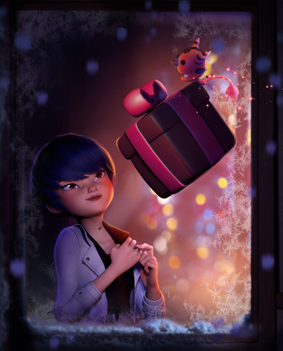 Alya Césaire and Kagami Tsurugi with their mysterious Christmas gifts.