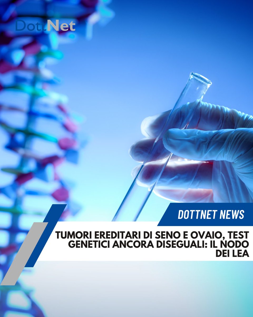 DottNet's tweet image. ‼️Tumori ereditari di seno e ovaio, test genetici ancora diseguali: il nodo dei LEA‼️

Circa il 10% dei tumori al seno e ovaio è ereditario. AIOM chiede l’inserimento dei test genetici nei LEA per un accesso tempestivo alla medicina di precisione.

hubs.li/Q03YXCKy0