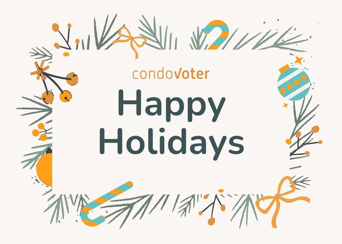 condovoter's tweet photo. 🎄✨ Happy Holidays! ✨🎄

Wishing you a season filled with joy, rest, and celebration.

Thank you for everything you do throughout the year. We hope you enjoy a well-deserved break and a happy start to the new year. https://t.co/eE88ZGubX8