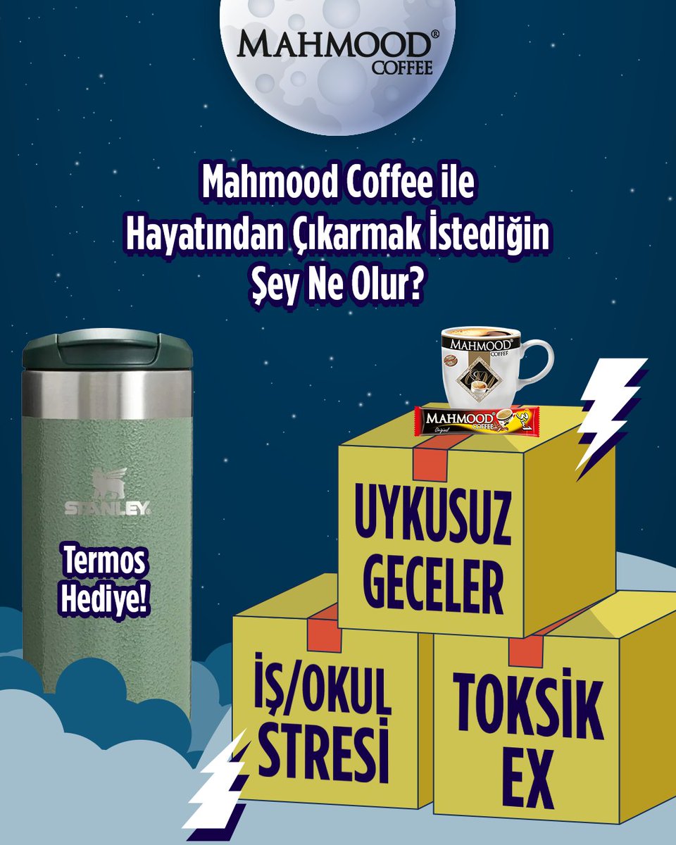 Kışın en uzun günlerinde Mahmood Coffee ile hayatından çıkarmak istediğin şey ne olur?☕️🤎🌃

🎯 İş/Okul Stresi
🎯 Toksik Ex
🎯 Uykusuz Geceler

1 kişiye termos ve 5 kişiye kahve seti hediyemiz için <a href="/MahmoodCoffeeTR/">Mahmood Coffee TR</a>'yi takip et, bu tweet’i alıntıla ve yaz.🎁👇#MahmoodCoffee