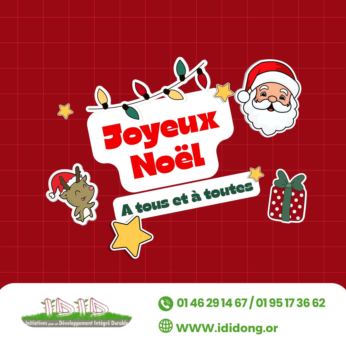 Toute l'équipe de l'ONG IDID vous souhaite un joyeux Noël.