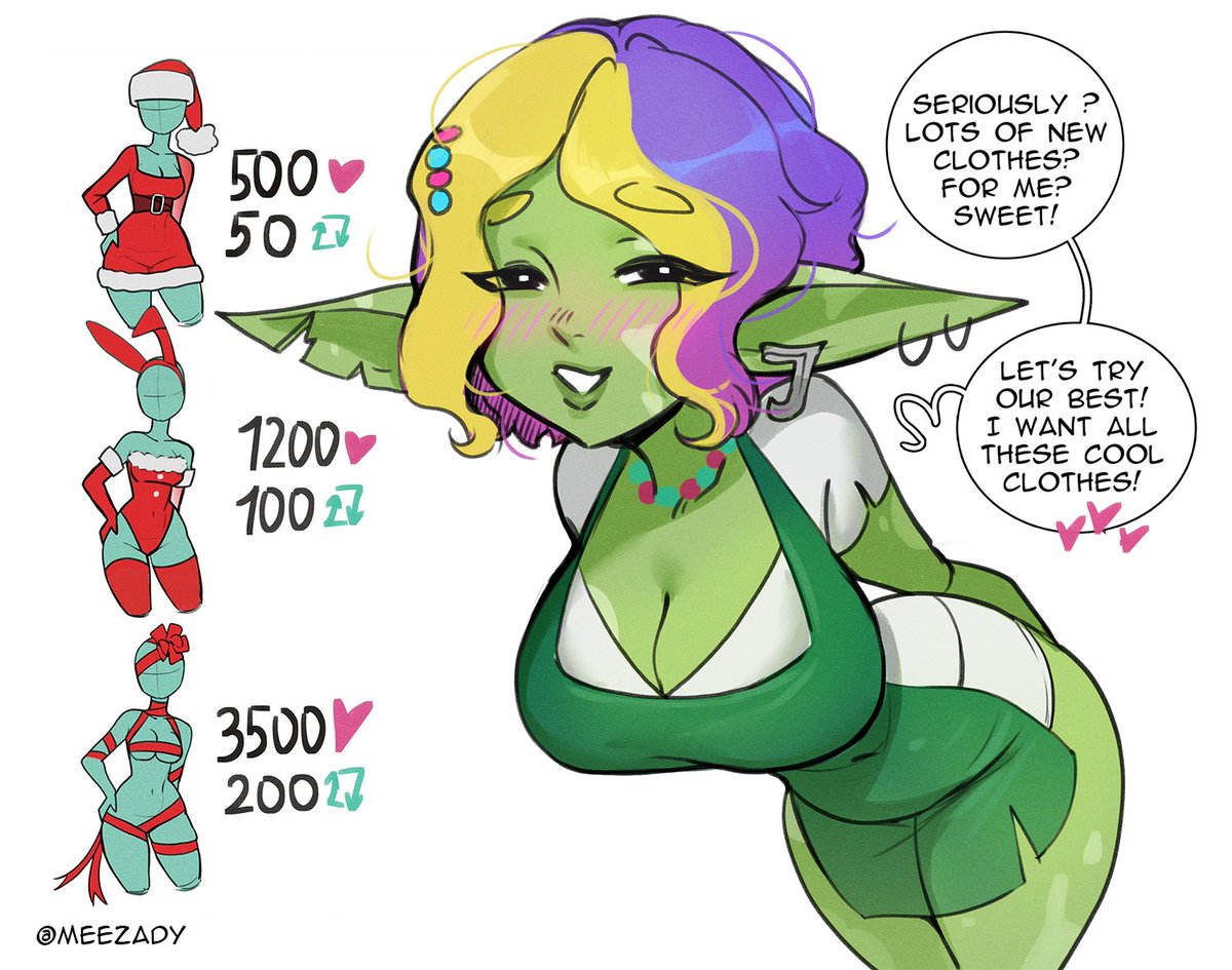 Goblin waitress Jess really wants to participate too! Will we help her?