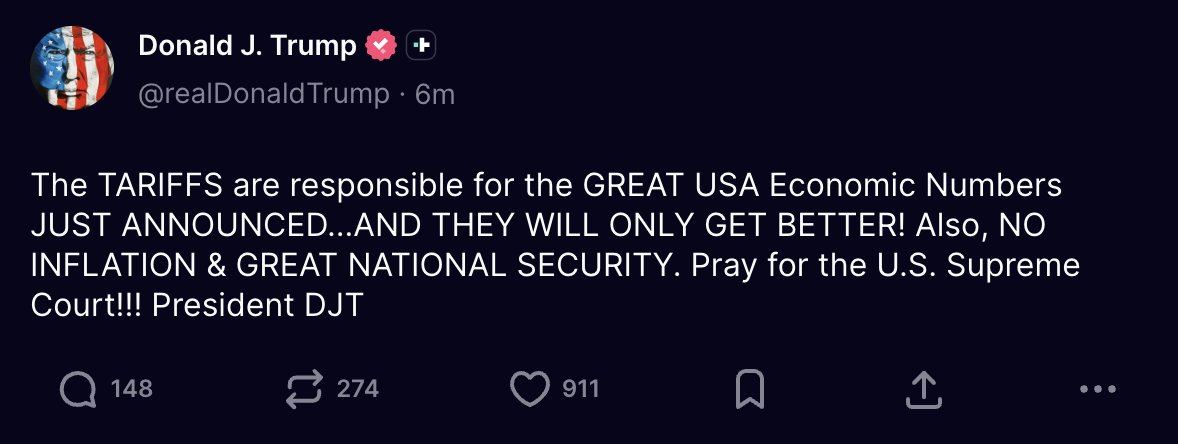 📉KOBEISSI: Trump: "I dazi hanno influito sui risultati economici degli Stati Uniti"