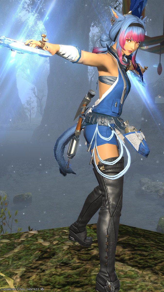 SrinityFF's tweet image. Went to the scrips vendor yesterday and spent a solid hour trying to decide what to buy with D'azri's limited scrips. Ended up with a mining top, goldsmith bottoms, and an armorer top that I mixed into some new glams.
#miqote #FFXIV #EorzeaPhotos