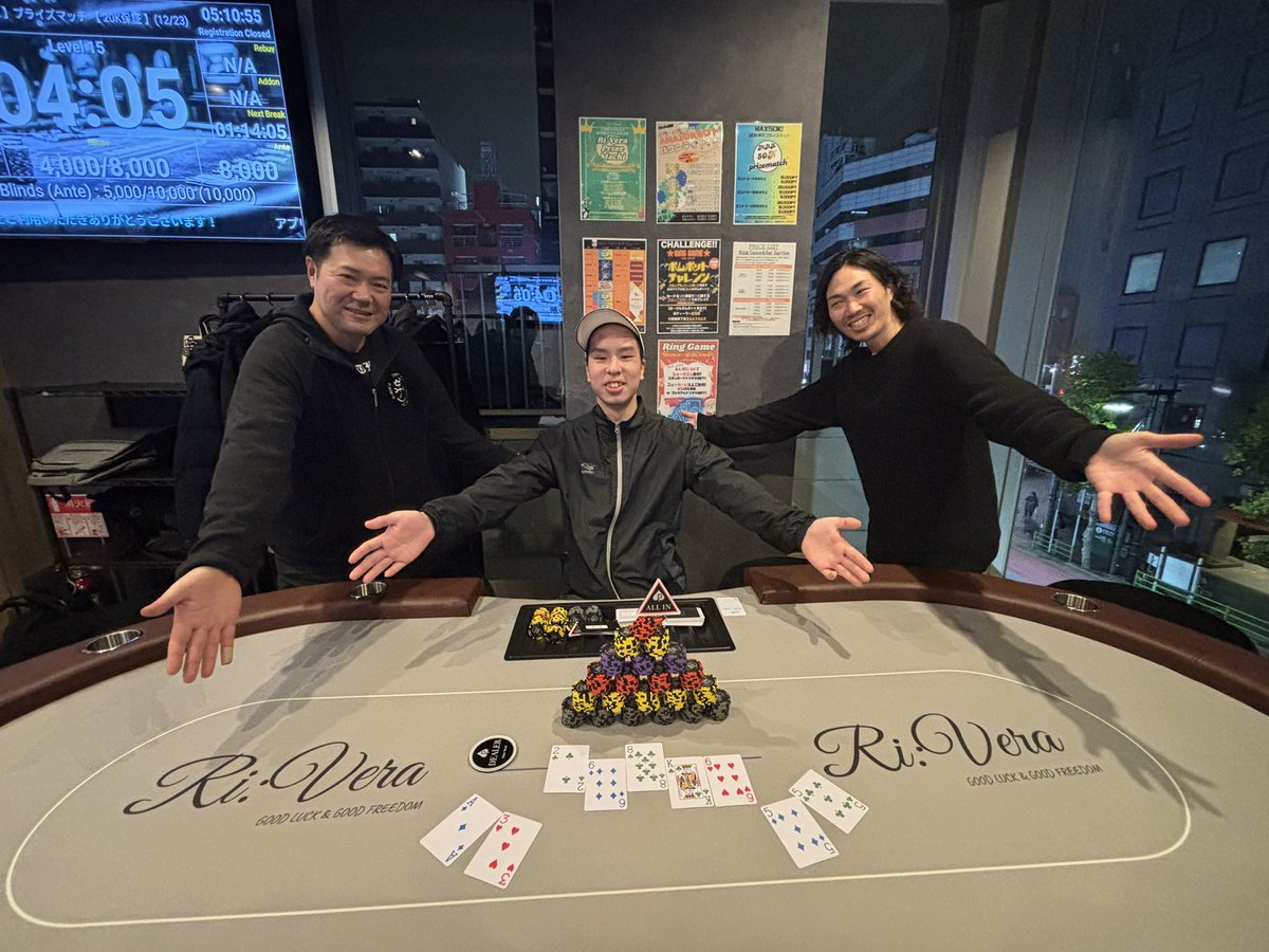 RiVera_AmuseBar's tweet photo. 🗻トーナメント🗻

本日のMAX50K 20K保証トナメ

優勝✨🥇🏆✨
   445(シシゴ)  様

準優勝🥈
    DICE-K  様

プライズ獲得おめでとうございます🎉🎉 https://t.co/ehl1ErV6vp
