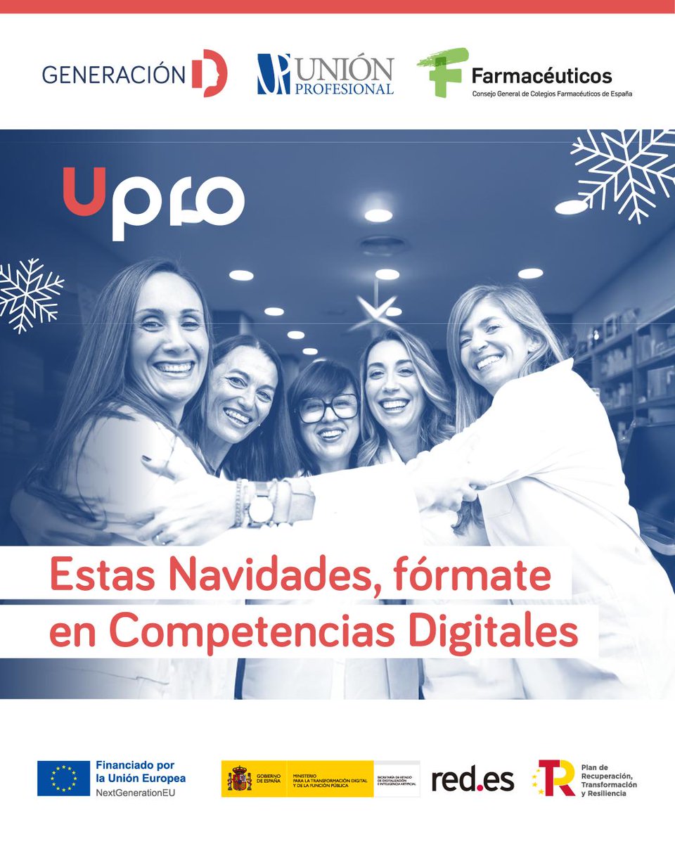 ¡Estas Navidades, fórmate en Competencias Digitales! 🚀🎄🎁✨❄️☃️

Accede al Programa de formación gratuito sobre Competencias Digitales para farmacéuticos.

🔗 Más info ow.ly/T08W30sSa8j

#FarmacéuticosFormación #Upro