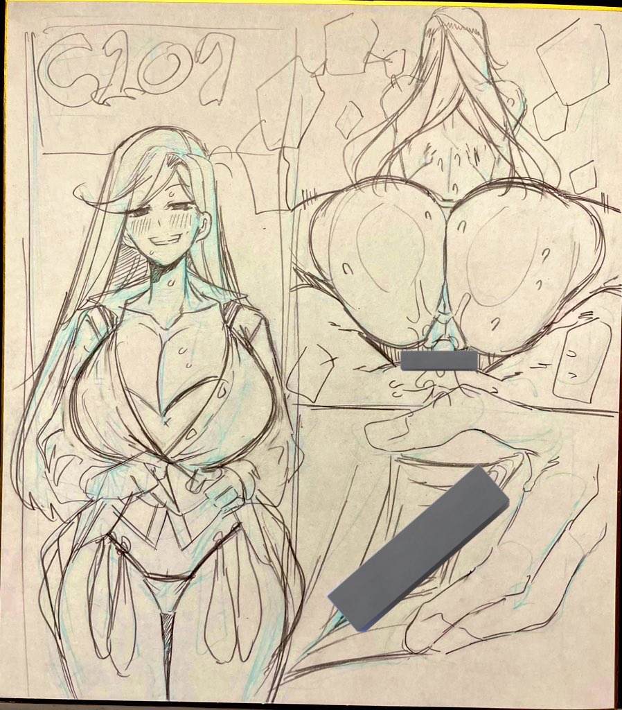 コミケ用色紙ラフ2
オタクに優しいえっちなギャルとシークレット絵柄!! 