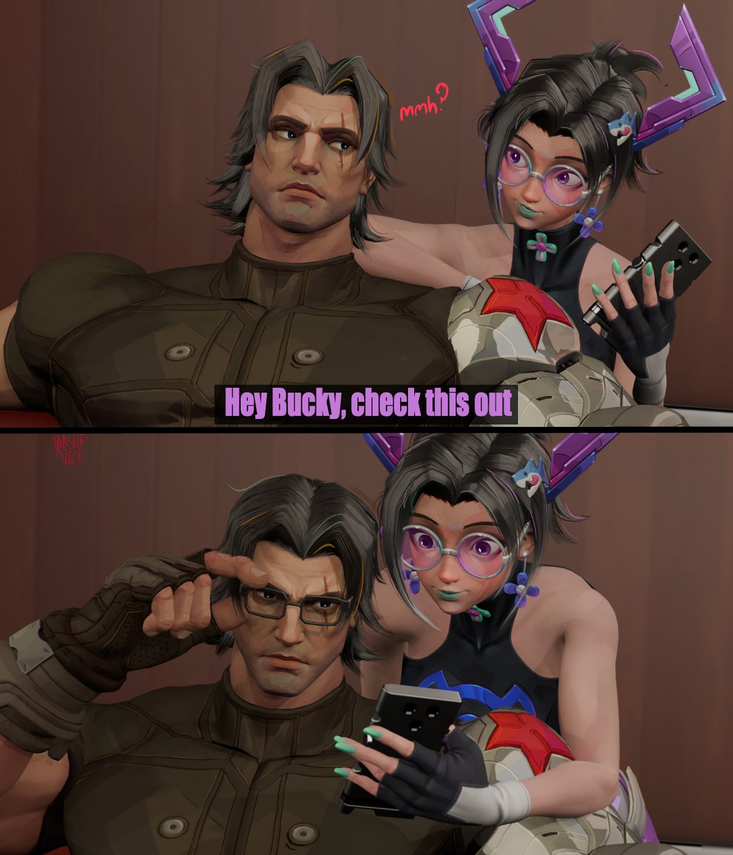 Trashevice's tweet image. Galacta and Bucky