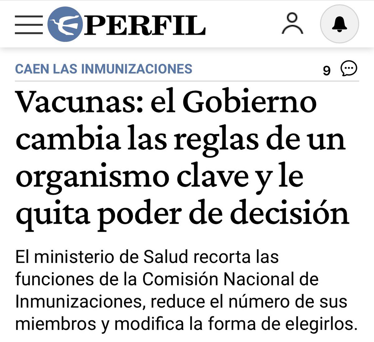 La Comisión Nacional de Inmunizaciones es un organismo técnico que asesora a las autoridades sobre vacunas e inmunización con un amplio respaldo científico y epidemiológico. 

Desde hoy, el gobierno nacional, en una nueva avanzada contra la legitimidad de las vacunas y al igual