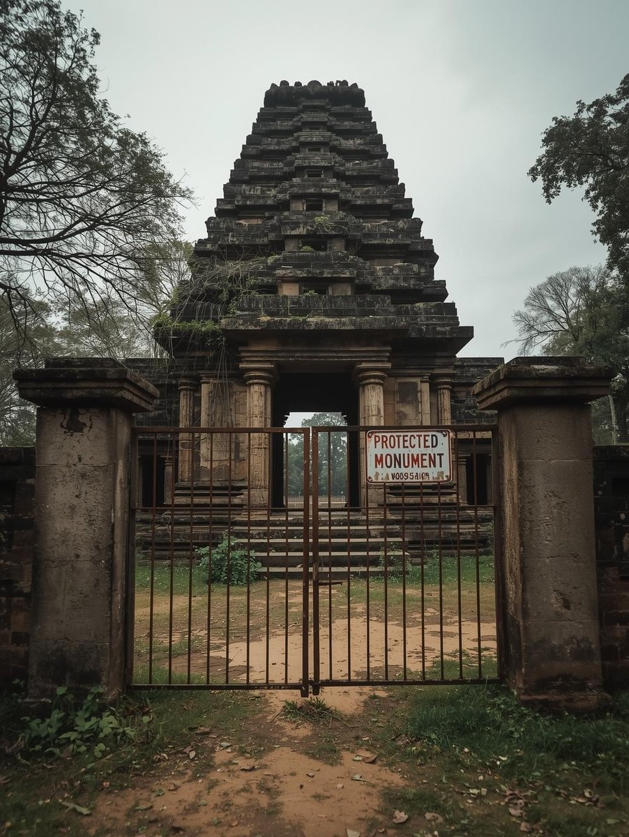 GemsOfINDOLOGY's tweet image. 1/

#GemsOfASI #5
Locked monuments, abandoned protection.

Across India, thousands of ASI-protected monuments share a strange condition:
They are legally “protected” — and physically  𝐥𝐨𝐜𝐤𝐞𝐝 𝐬𝐡𝐮𝐭.
