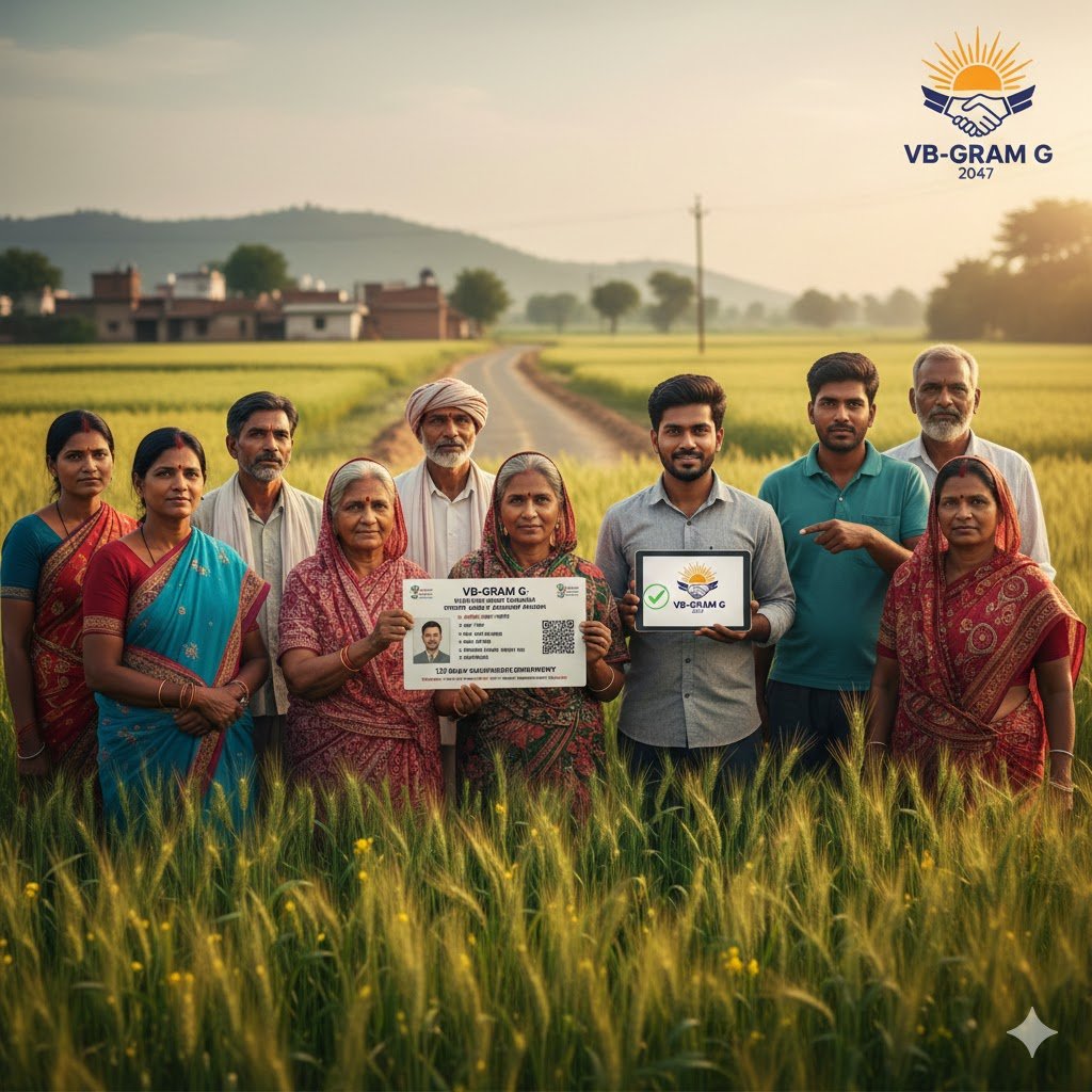 prateekmgm's tweet photo. India just made a massive shift in rural welfare. 

The new VB-G RAM G Bill has officially replaced MGNREGA, increasing guaranteed wage employment to 125 days a year. 🌾 

This is a pivotal moment for rural dignity and economic security. 

While debates continue over the change, the focus remains: can we ensure no household is left behind in the journey to 2047? 

#SocialJustice #ViksitBharat