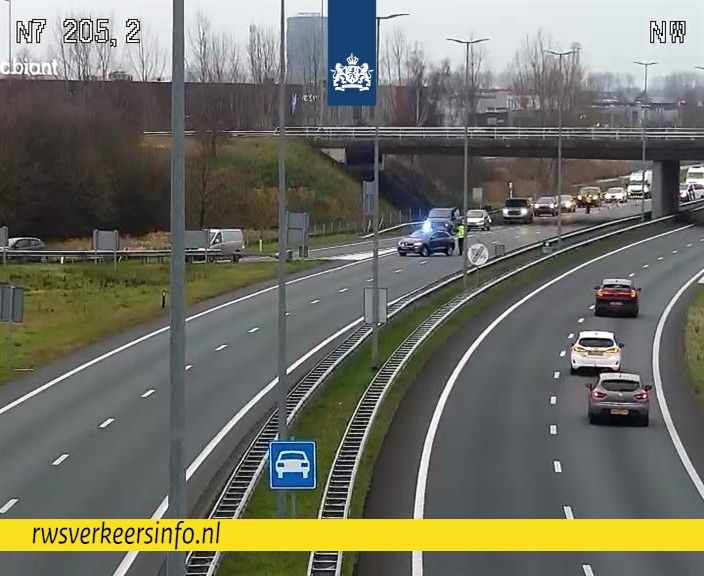 Ongeval op A7 tussen Westerbroek en Foxhol