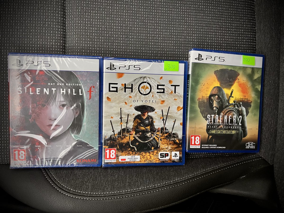 tomasznicieja's tweet photo. Zagadka rozwiązana... stare sprzedane... nowe kupione😂 Dąbrowa Górnicza trochę daleko, ale już wróciłem, wieczorem instaluję wszystko😁
#SilentHillF
#GhostOfYotei
#Stalker2HeartOfChornobyl
#CronosTheNewDawn
#MonsterHunterWilds
#Elex2
...i nie, nie kończę z graniem😉 https://t.co/375RAHaVcx