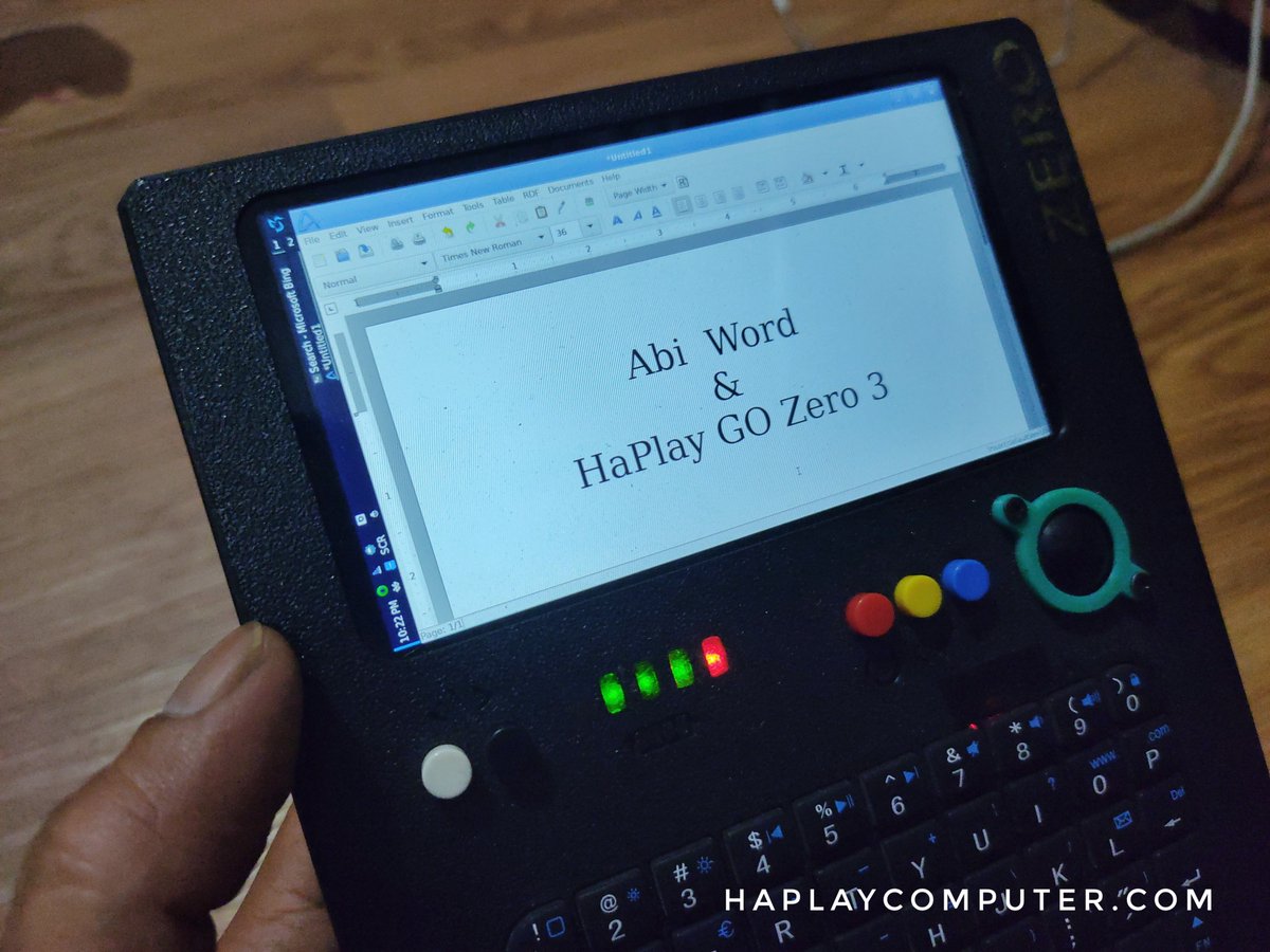 dhocnet's tweet photo. HaPlay GO Zero 3 sebagai writing device dengan Abi Word.

#haplaycomputer #haplaygo #abiword #cyberdeck https://t.co/LdYCgusDNg